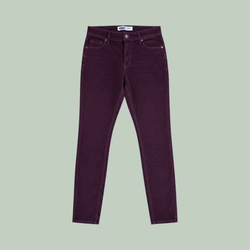 Old Navy Pants Women 2 Purple Rockstar Super Skinny Mid-Rise Corduroy Stretch